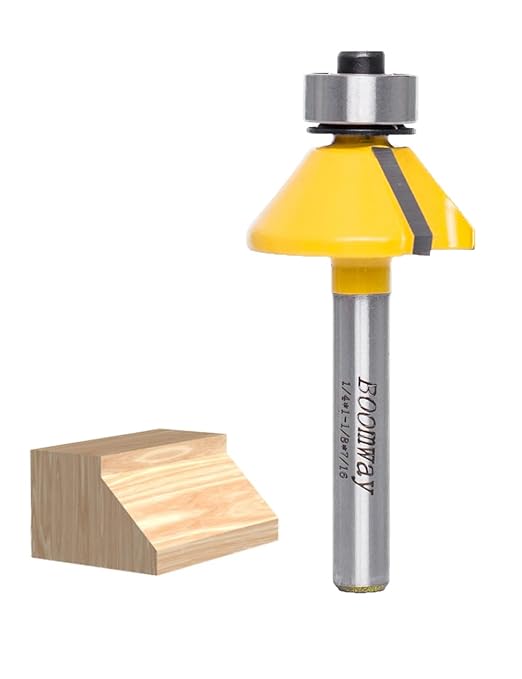 Chamfer Router Bits, Bevel Edge Forming(45 °-7/16''length-1/4''Shank)