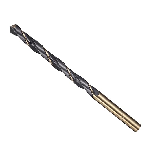 Drill Bit, 6mm Cutting Diameter, 4341 HSS Gold and Black 118° Cutting Angle Number Jobber Bits - (Applications: for Drilling Soft Metal Plastic Wood), 1-Pieces