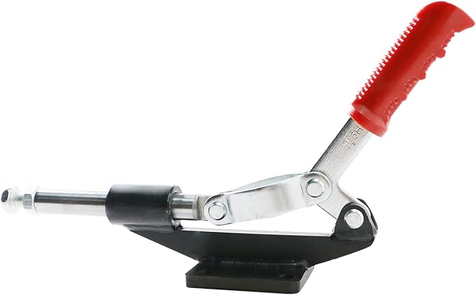 1Set Plunger Stroke Clamp w Flange Base Plate 1500lbs Holding Capacity for Suitable for Toolbox, Door, Box, Trunk, Tractor Cover, Smoke Cover, Woodworking Fixture and Quick Release Pull Lock.