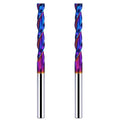 2PCS 1/4 Upcut Spiral Router Bit 1/4 Inch Shank 2 inch Cutting Length with Extra Long Life Coating CNC Router Bits End Mill for Wood Cutting, Slot Mortise, Engraving
