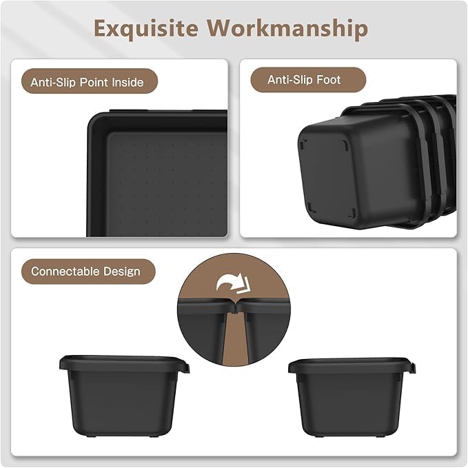 A-LuGei【Upgraded to 6 Size Tool Box Organizer,【4008 cu in】 Black Garage Organization and Storage Tray Divider Set, Desk Drawer Organizer, Toolbox for Tool Chest Cart WorkBench Small Parts Widget