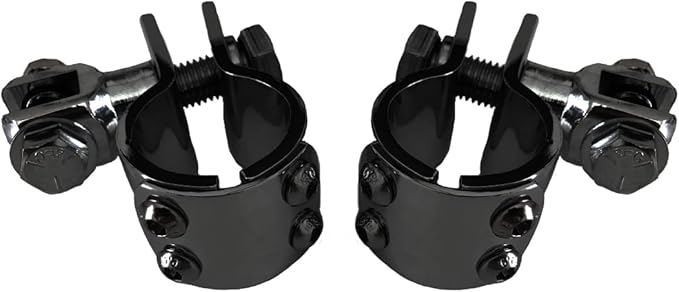 Motorcycle Footpegs 32mm Highway Crash Bar For Foot Peg Clamps Engine Guard Mounts Adapter For Fit Honda Suzuki Kawasaki Yamaha Harley Davidson, Black