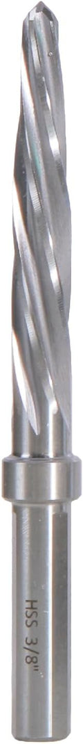 3/8" Bridge/Construction Reamer, M2 HSS Taper Chucking Reamer Drill Bit for Steel Alloy Aluminum Metal Wood Plastic, 3/8” Shank Chuck, Spiral Flutes, to Enlarge/Align Holes, 10mm
