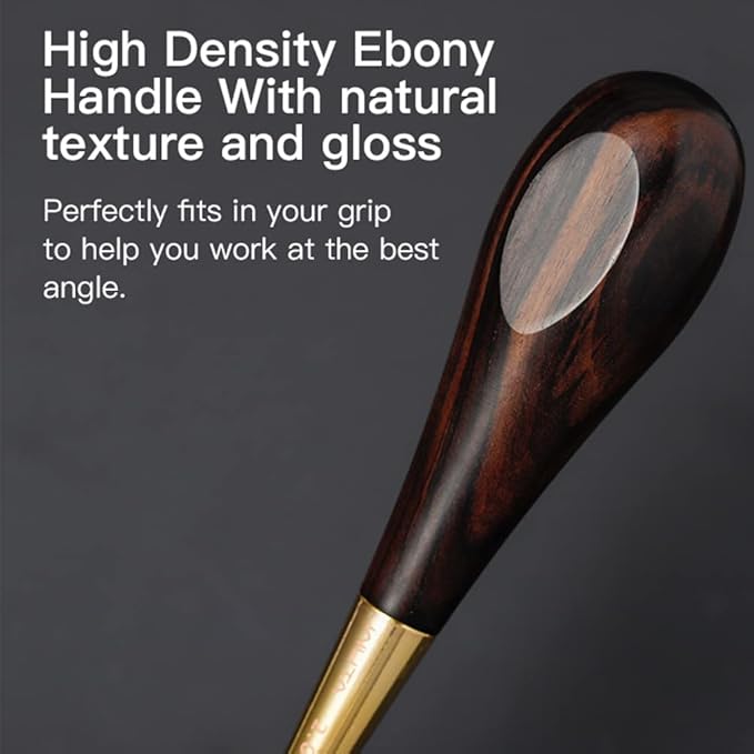 WUTA Stitching Awl Diamond Shape Awl Ebony Blackwood Handle Leather Craft Sewing Awl Kits Handmade Sewing Tools DIY Stitcher Taper, 3mm 1pcs