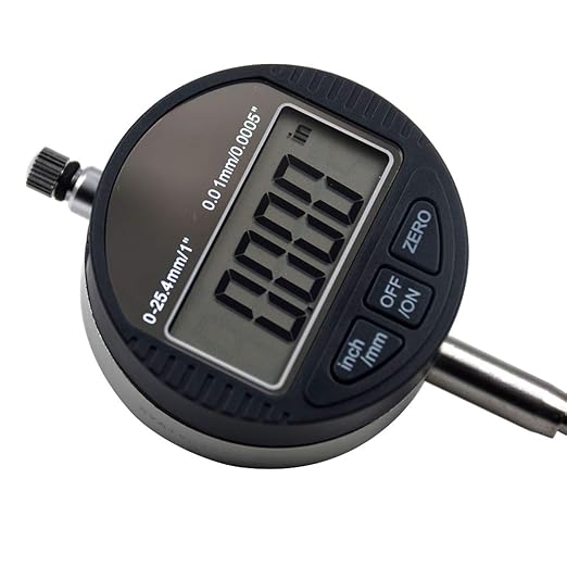 Electronic Digital Dial Indicator Gage Gauge Inch/Metric Conversion 0-1 Inch/25.4 mm with Back Lug Auto Off Featured Measuring Tool