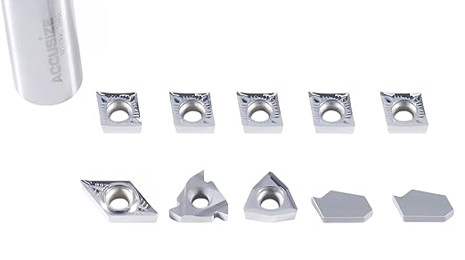 Accusize Industrial Tools 2 Pc of Each Kind of Carbide Inserts for 3988-0034, for Cutting Aluminum, 10 Pc, 3988-0034INSERTS
