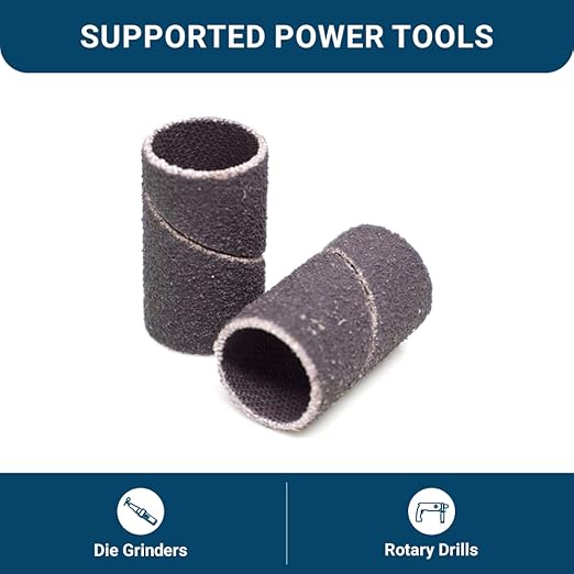 Benchmark Abrasives 1/2” x 1” Aluminum Oxide Sanding Bands, Spiral Bands Rotary Sander Attachment for Drill & Die Grinder, Metal Polishing Sanders for Woodworking - Sander Tool (10 Pack), 36 Grit