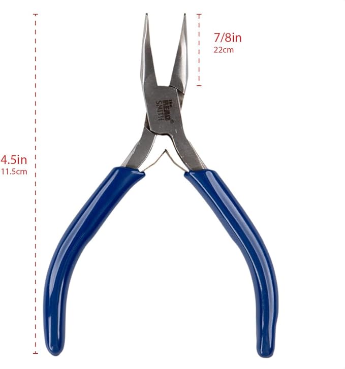 Craft County Comfort Grip Chain Nose Pliers – For Bending Wire, Closing Bead Tips, Manipulating Jump Rings, and Forming Loops (Bent)