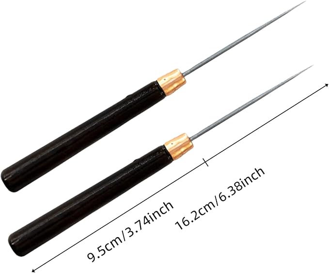 votuyet 2 Pcs Scratch Awl Tool Leather Punch Tool,Leather Craft Repair Tools Sewing Tailors Awl