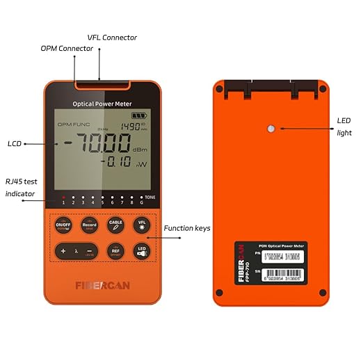 Optical Power Meter -50~+30dbm Built-in 10mW Visual Fault Locator Portable Optical Cable Tester Network Tools with RJ45 Remote