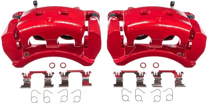 Power Stop Front S7146 Pair of High-Temp Red Powder Coated Calipers