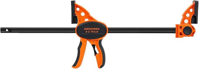 JORGENSEN 2-pack Ratchet Bar Clamps Set, Medium Duty, 12-inch One Hand Clamp, E-Z Hold Expandable Spreader