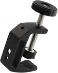 Universal C-Clamp Aluminum Support Clamp Desktop Mount Holder Stand with 1/4" and 3/8" Thread Black(1 Pc)