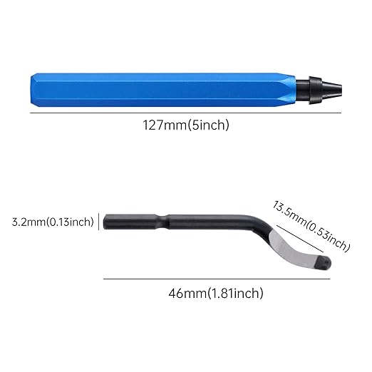 2 Pcs Deburring Tool +10 Pcs BS1010 High Speed Steel Blades for Metal Resin PVC Pipes Copper Plastic 3D Printed Edges, Plumbing 3D Printing Burr Removal Reamer Tool, Silvery& Blue