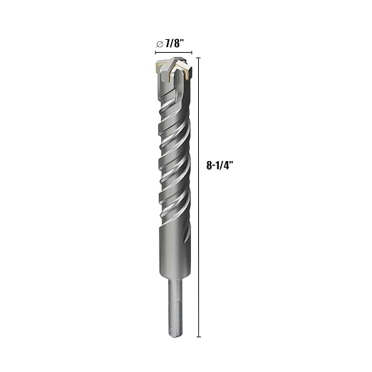 CSOOM SDS Plus Rotary Hammer Drill Bit 1"x8.27", Professional Concrete Drill Bit for Concrete, Brick, Stone and Cement Walls