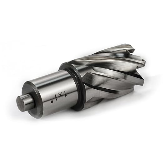 OSCARBIDE 1"x1"Annular Cutter,3/4 inch Weldon Shank,1 inch Cutting Diameter,1 inch Depth of Cut,2 Flat Mag Drill Bit with Pilot Pin for Magnetic Drill Press,1 Piece