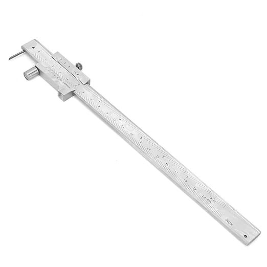 200mm Vernie Scribing Caliper, 8inr Stainless Sheet Metal Scribe Tool, ±0.05mm Accuracy Parallel Cross Caliper Gauges, Metal Marking Tool with PU Leather Bag for Industry Marking