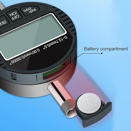 Electronic Digital Dial Indicator Gage Gauge Inch/Metric Conversion 0-0.5 Inch/12.7 mm 0.00005 Inch/0.001mm