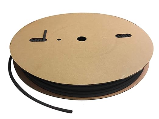 Kable Kontrol Heat Shrink Tubing - 3/64” Inch - 500' Ft Long, Black Polyolefin - 2:1 Industrial Shrink Tube & Cable Sleeve for Electrical Wire Insulation - Rated for 600 V