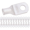 SELTERM 25pcs 6 AWG 1/4" Stud (Wide Pad) Marine Grade Tinned Copper Battery Cable Lugs, 6 Gauge Ring Terminals,UL Wire Lugs Electrical Battery Cable Ends,Tinned Copper Lugs Battery Terminal Connectors