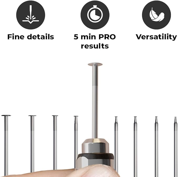 Culiau Diamond Stone Grinding Bits – 3/32 Inch Shank for The Customizer, High-Precision Rotary Tool Accessories for Engraving and Shaping, Compatible with engraving pen and Other Rotary Tools (12 Pcs)