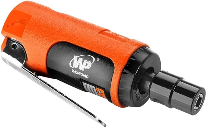 WORKPAD Mini Air Straight Die Grinder, 25000 RPM, Mini Pneumatic Tools, Equipped with 1/4-inch, 1/8-inch collets and 2 wrenches