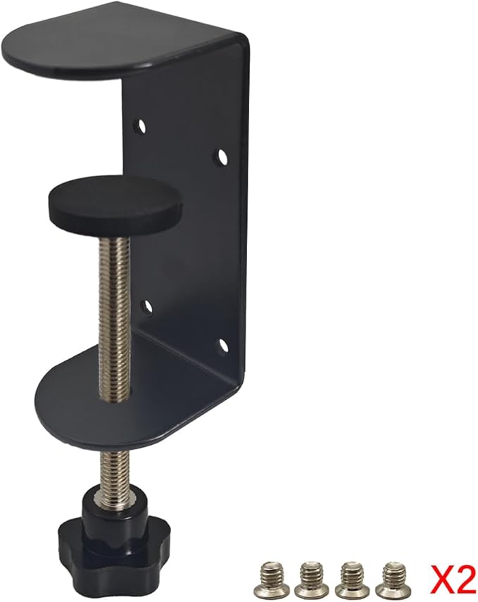 3 inch C-Clamp with Four Small Holes in the back, 2-Pack Adjustable Desk C Clamps for Range 0.35"~3.37", Versatile Clamp for Brake, Parts Assembly, Fastening, Welding, Woodwork, Metal Work