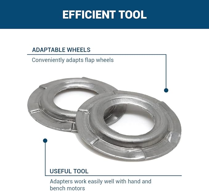 Benchmark Abrasives 5/8"- 1" Adapter Buffing Wheel Flange Adapter for Bench Grinder Arbor Washer, for Polishing Finishing Rust Paint Removal (Set of 2)(5/8"- 1")