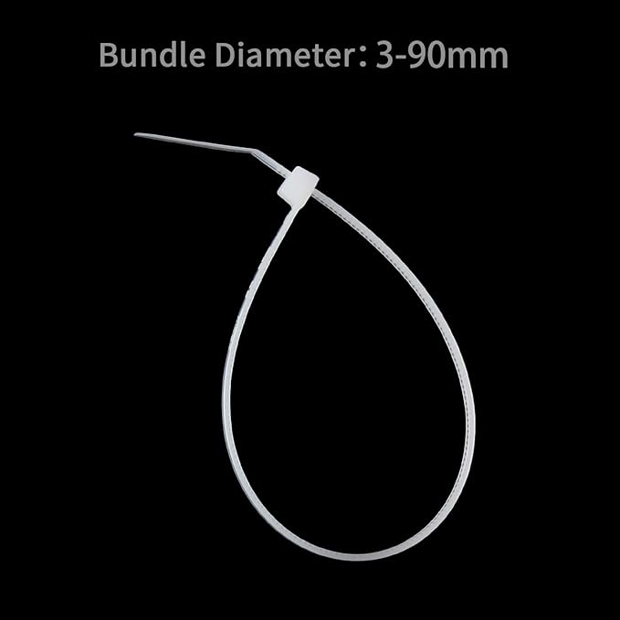 XINGO 100PCS Cable Zip Ties Heavy Duty, Premium Nylon Plastic Wire Ties with 50 Pounds Tensile Strength, Self-Locking Black Nylon Zip Ties for Indoor and Outdoor (14 inch, White)