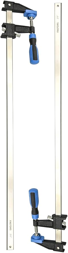 Bar Clamps for Woodworking 24 Inch,2-Pack Wood Clamps Adjustable and Release Quickly,Throat Depth 2.5 Inch, Serrated Steel Rail,Bar Clamps Force 600 Lbs