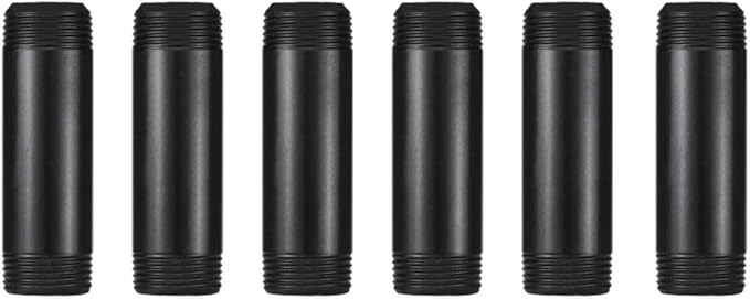 GeilSpace 1" × 4" Pre-Cut Black Metal Pipe, Industrial Steel Fits Standard One Inch Black Threaded Pipes and Fittings - Vintage DIY Industrial Shelving (1" × 4")
