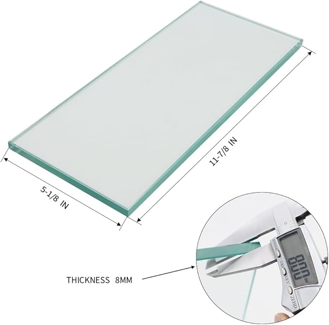 SCOTTCHEN Flat Glass Lapping Plate Sharpening System Dead Flat Float Plate Glass For Sharpening 5-1/8in W x 11-7/8in L x 8mm T -1pcs