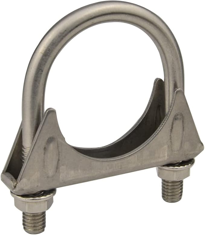 Heavy Duty 2.125" (2 1/8 Inch）Exhaust Tail Pipe Stainless Steel Saddle Style U-Bolt Muffer Clamps