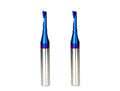 O Single Flute Upcut Spiral End Mill CNC Router Bit with NACO Coating for Plastic Cutting with Mirror Finish (2, 1/8 D x 1/2 CH x 1/4 SHK x 2 L)