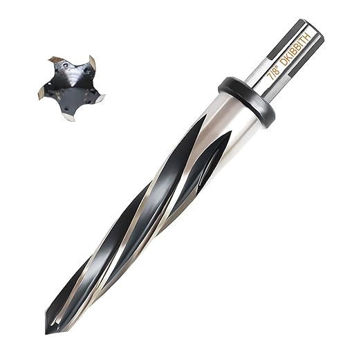 7/8” Bridge Construction Reamer Drill Bit, M2 HSS Taper Chucking Reamer for Steel Alloy Metal Wood Plastic, 1/2" Non-Slip Shank, 5-Spiral Flutes Car Reamer, to Align or Enlarge Holes, 22mm