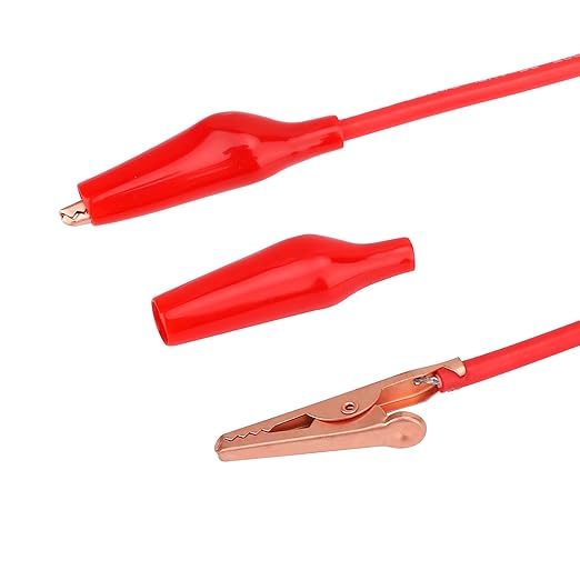 DROK Jumper Wires with Alligator Clips Electrical - 6pcs 35mm Small Pure Copper 19.6 inches/50cm Test Leads with Alligator Clips for Multimeter Electrical Testing