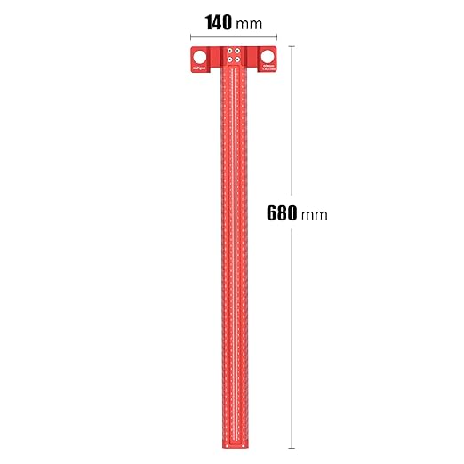 Woodworking Scriber T-Square Ruler 600mm with Thoughtful Support Lips, Architect Ruler for Carpenter Work, Layout and Measuring Tools