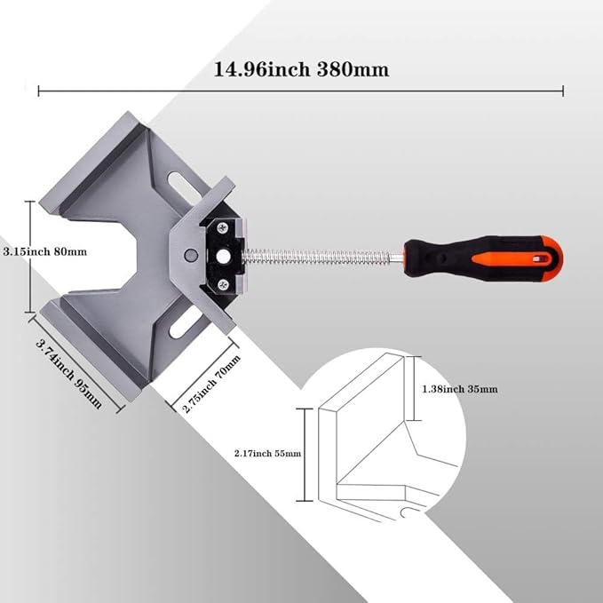8pcs Corner Clamp - Right Angle 90 Degree Wood Clamps For Woodworking, With Adjustable Swing Jaw Aluminum Alloy Frame, For Welding, DIY Woodworking