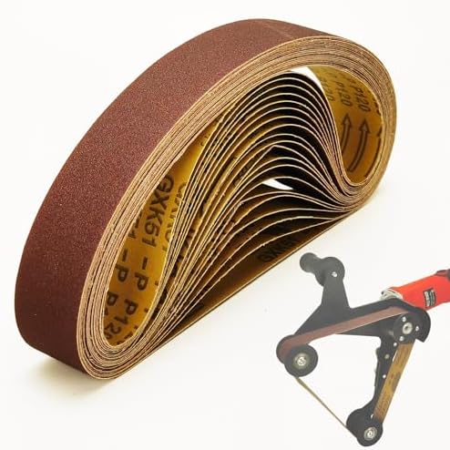 20 Pcs 1-1/2 x 29 Inch Sanding Belts,4 Pcs Each of 60/120/240/400/600 Grits Hard Cloth Sanding Belts for Pipe Sander,740 x 40 mm Sanding Belts for Pipe or Tube Polishing Sanding.