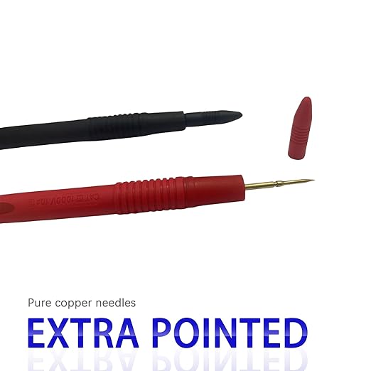 Multimeter Leads, 1000V 10A Meter Leads & Gold-Plated Needle Multimeter Probes(2PCS) (2)
