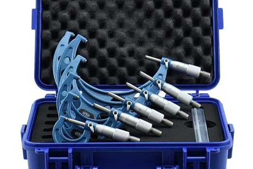 Shars 0-6" Premium Outside Micrometer 0.0001" Precision Solid Metal Frame Carbide Tip 6 pcs Set 303-2653N R