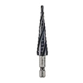 ZELCAN 13 Sizes M35 Cobalt Step Drill Bit, 1/8" to 1/2" Four Spiral Flute Step Drill Bit for Metal, Titanium-Coated HSS Step Bit with 1/4" Hex Shank for Stainless Steel Aluminum Copper Wood Plastic