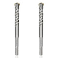 2-Piece 5/8" SDS Plus Drill Bits Rotary Hammer Drill Bit Set, Carbide Tipped for Drilling Concrete Cement Porcelain Tiles Ceramic Pots Stone Brick, Diameter 16mm, 160mm Long, SDS Plus Shank