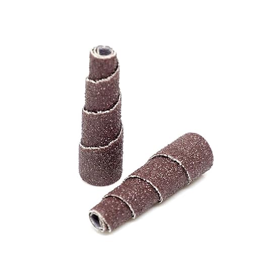 Benchmark Abrasives Aluminum Oxide Tapered Sanding Cartridge Rolls for Blending Deburring Polishing Sanding Metals, Rotary Sander - Drill & Die Grinder Abrasives (10 Pack)(1/2" x 1-1/2", 60 Grit)