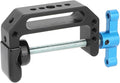 CAMVATE Aluminum C-Clamp(Jaw Open:65mm) with 1/4" & 3/8" Mounting Points(Blue T-handle)-3721