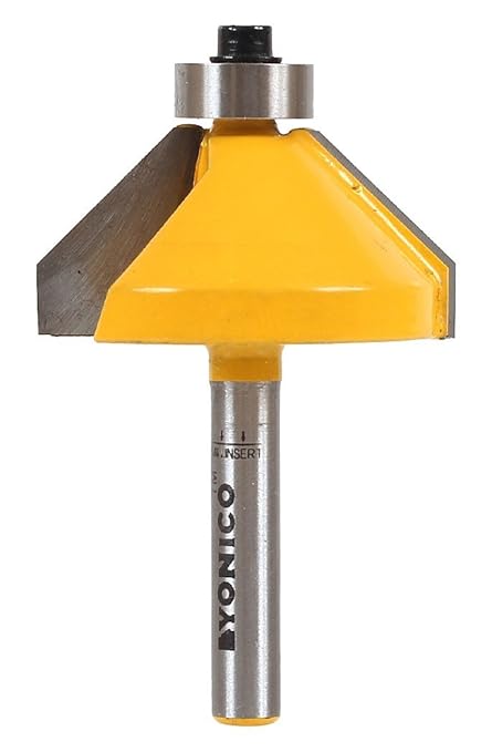 YONICO Chamfer Router Bits Edge Forming 45 Degree 1/4-Inch Shank 13106q