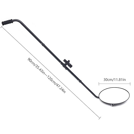 12-Inch LED Vehicle Inspection Mirror with 9 Lights,35" - 47" Retractable Extension Mirror for Car Undercarriage, Truck & Equipment Inspection, with Carrying Case