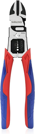 KAIHAOWIN 3-in-1 Wire Cutters with Stripper and Crimper Multifunction Diagonal Cutters Side Cutters Heavy Duty for Electrician and Homes