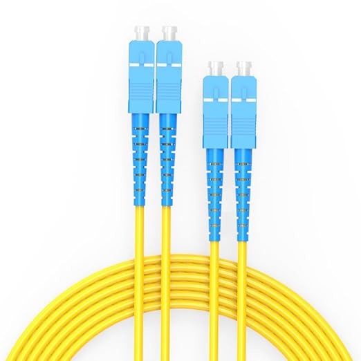 SC to SC Fiber Patch Cable,1G/10GB Single Mode Duplex SC-SC 9/125um OD 3.0mm Cable Diameter Fiber Optic Cable for SFP Transceiver, Router, Fiber Networks and More (1M)