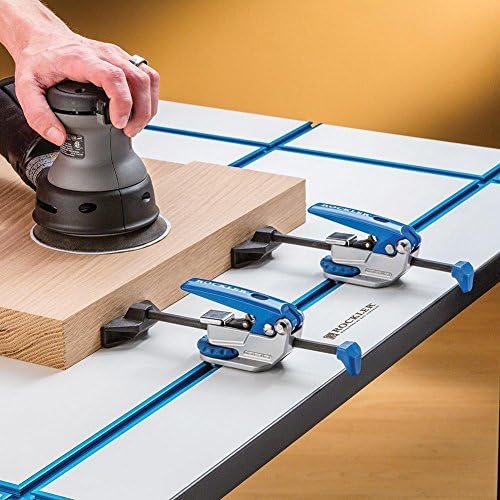 Auto-Lock T-Track Clamp Adjustable Aluminum Body Clamps for Woodworking Ideal for Miters & Irregular Shapes